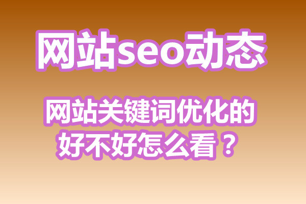 网站关键词优化的好不好怎么看？