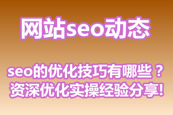 seo的优化技巧有哪些？资深优化实操经验分享!