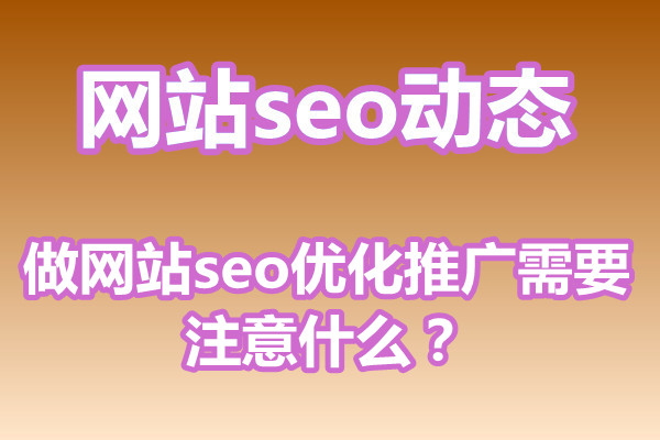 做网站seo优化推广需要注意什么?