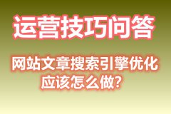 网站文章搜索引擎优化应该怎么做？